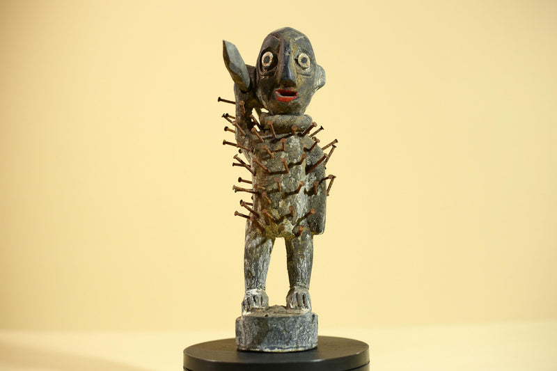 African Tribal Figure, Carved Wood Sculpture, Ritual Art, Standing, Collectible Sculpture Decor-G5866