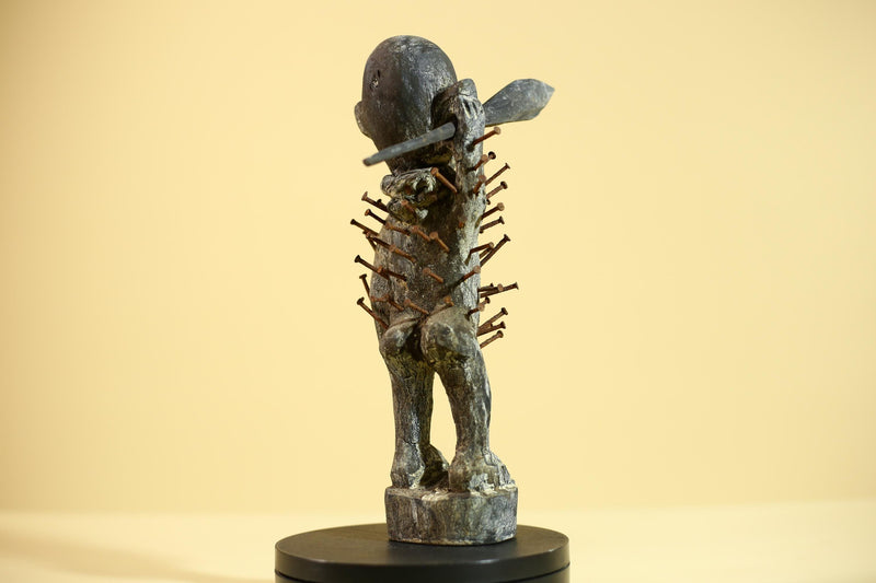 African Tribal Figure, Carved Wood Sculpture, Ritual Art, Standing, Collectible Sculpture Decor-G5866