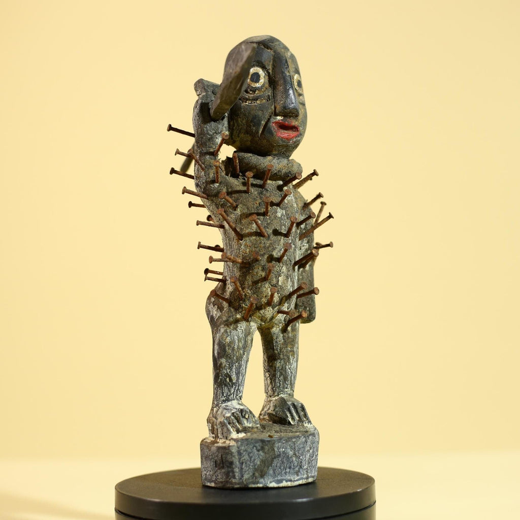 African Tribal Figure, Carved Wood Sculpture, Ritual Art, Standing, Collectible Sculpture Decor-G5866