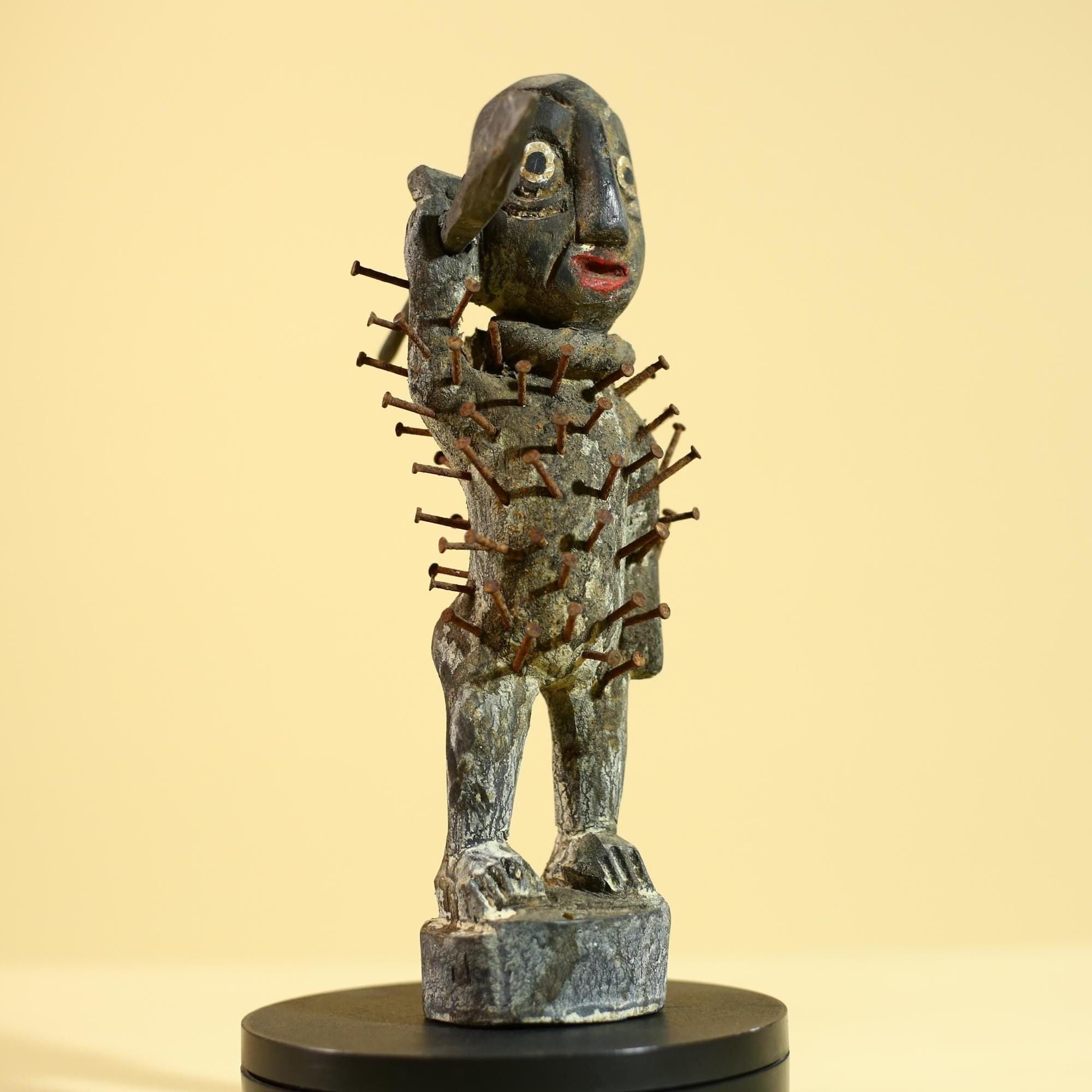 African Tribal Figure, Carved Wood Sculpture, Ritual Art, Standing, Collectible Sculpture Decor-G5866