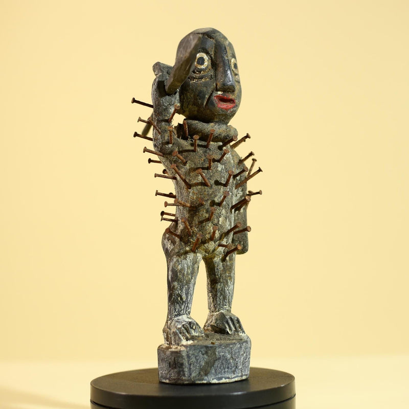 African Tribal Figure, Carved Wood Sculpture, Ritual Art, Standing, Collectible Sculpture Decor-G5866