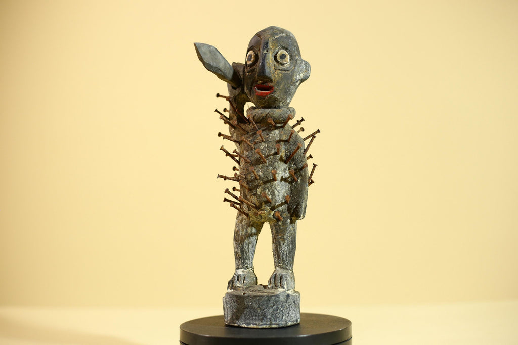 African Tribal Figure, Carved Wood Sculpture, Ritual Art, Standing, Collectible Sculpture Decor-G5866
