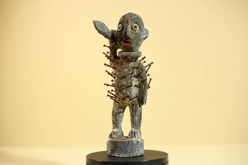 African Tribal Figure, Carved Wood Sculpture, Ritual Art, Standing, Collectible Sculpture Decor-G5866