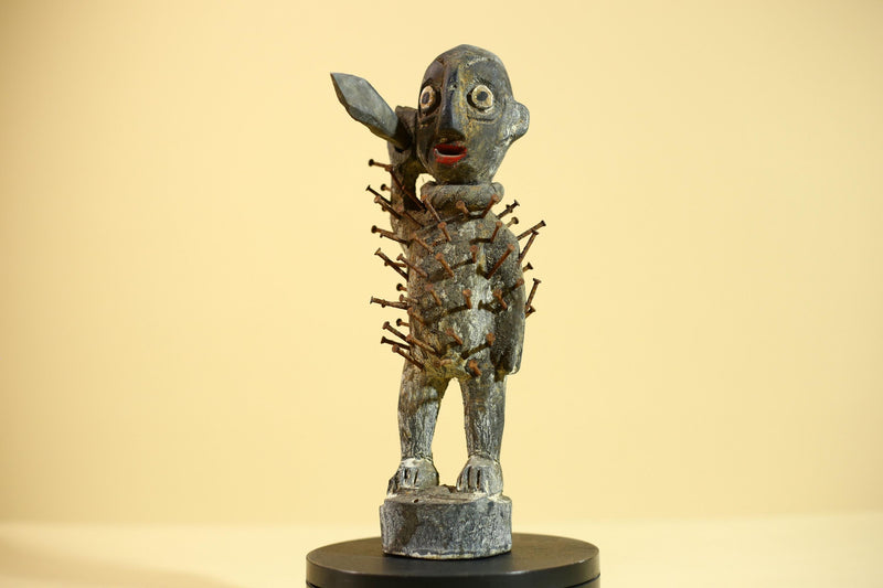 African Tribal Figure, Carved Wood Sculpture, Ritual Art, Standing, Collectible Sculpture Decor-G5866