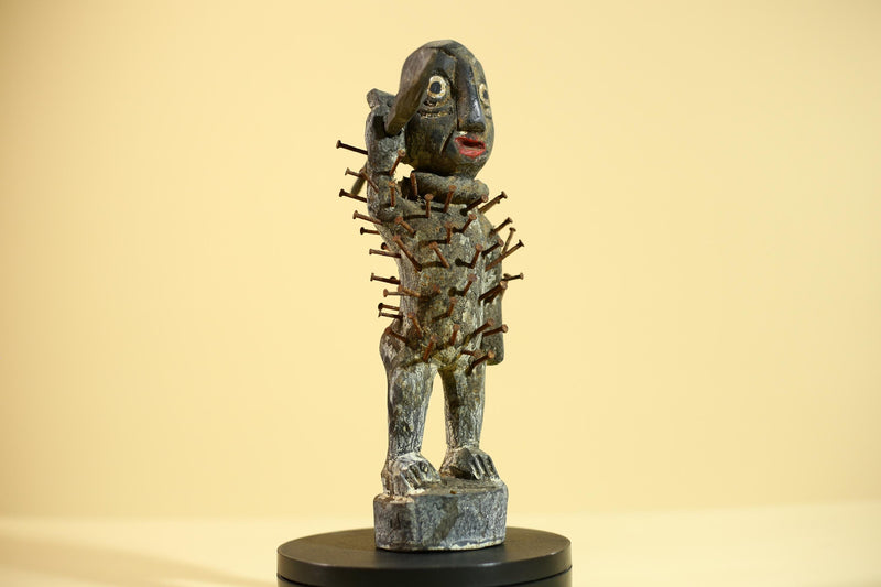 African Tribal Figure, Carved Wood Sculpture, Ritual Art, Standing, Collectible Sculpture Decor-G5866