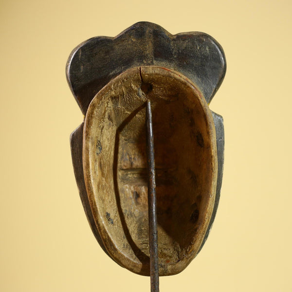 African Guro Mask Red Face Wood Côte d’Ivoire Tribal Art Wall Decor-G5832