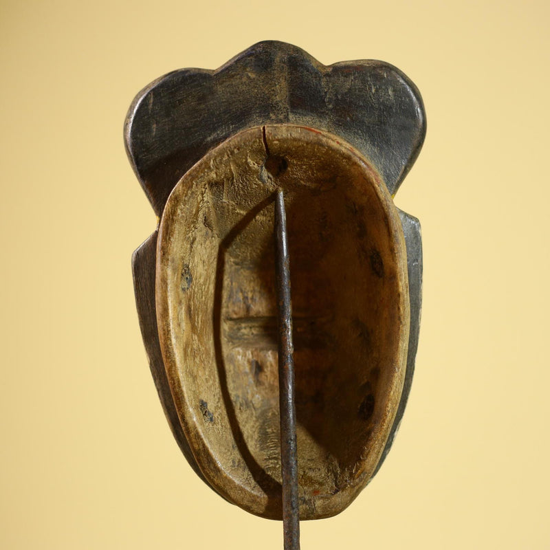 African Guro Mask Red Face Wood Côte d’Ivoire Tribal Art Wall Decor-G5832
