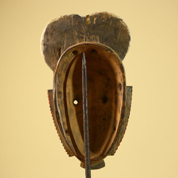 African Guro Mask Yellow Face Wood Côte d’Ivoire Tribal Art Wall Display Decor-G5833