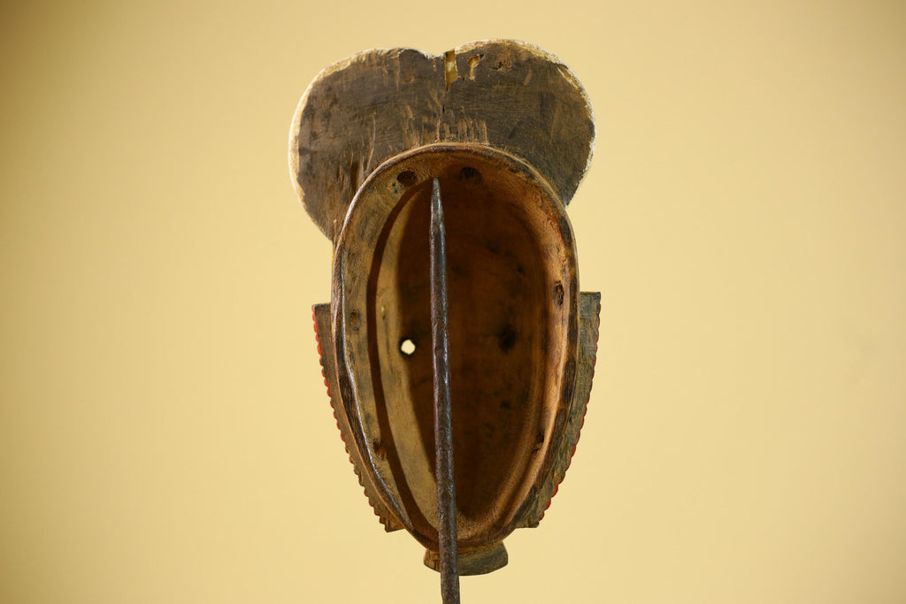 African Guro Mask Yellow Face Wood Côte d’Ivoire Tribal Art Wall Display Decor-G5833