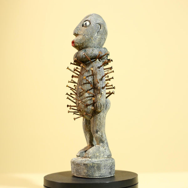 Tribal Congo Nkisi Nkondi Statue African Carved Wood Nail Ritual Figure Art-G5874