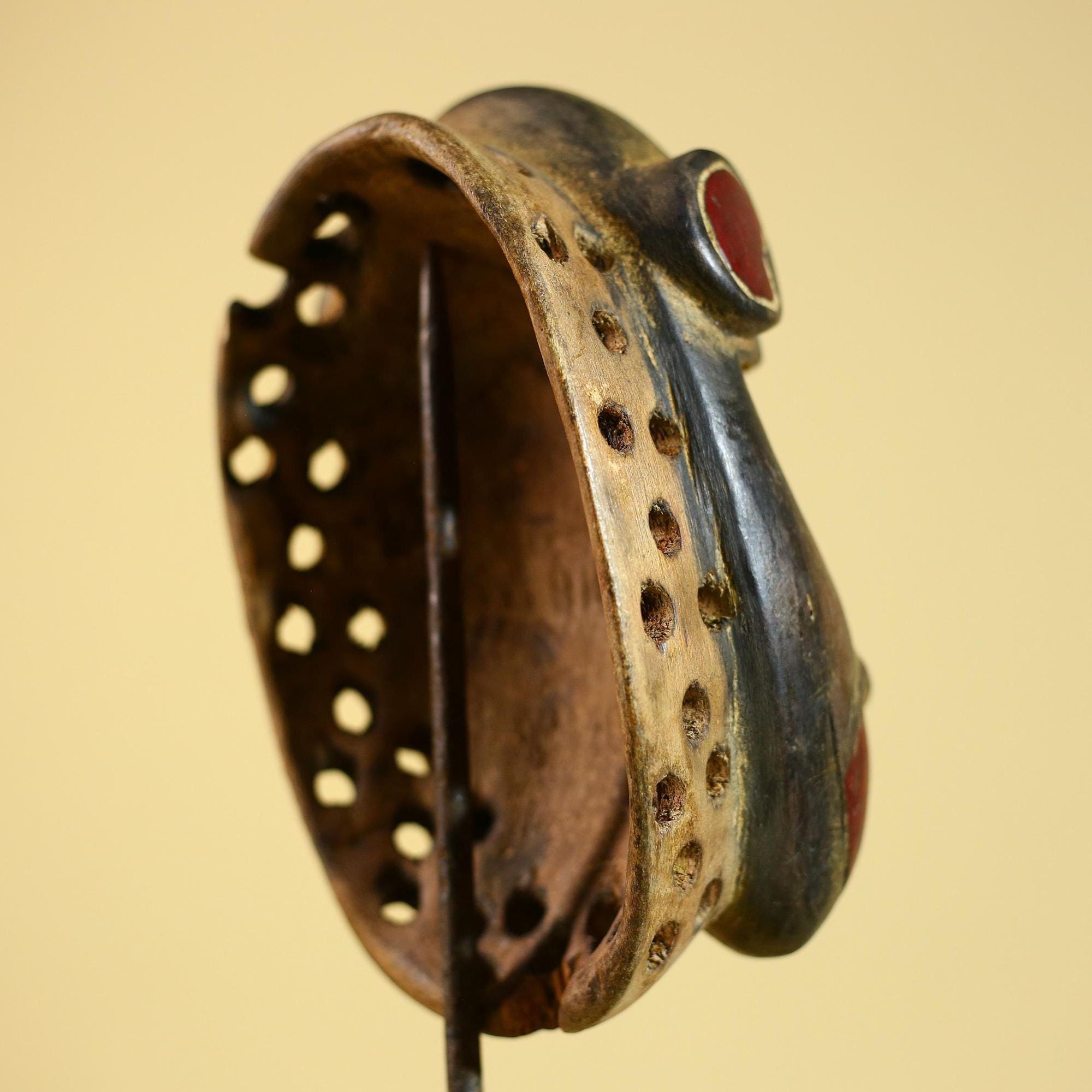 African Dan Mask Carved Wood Painted Guinea Vintage Tribal Art Decor-G5836
