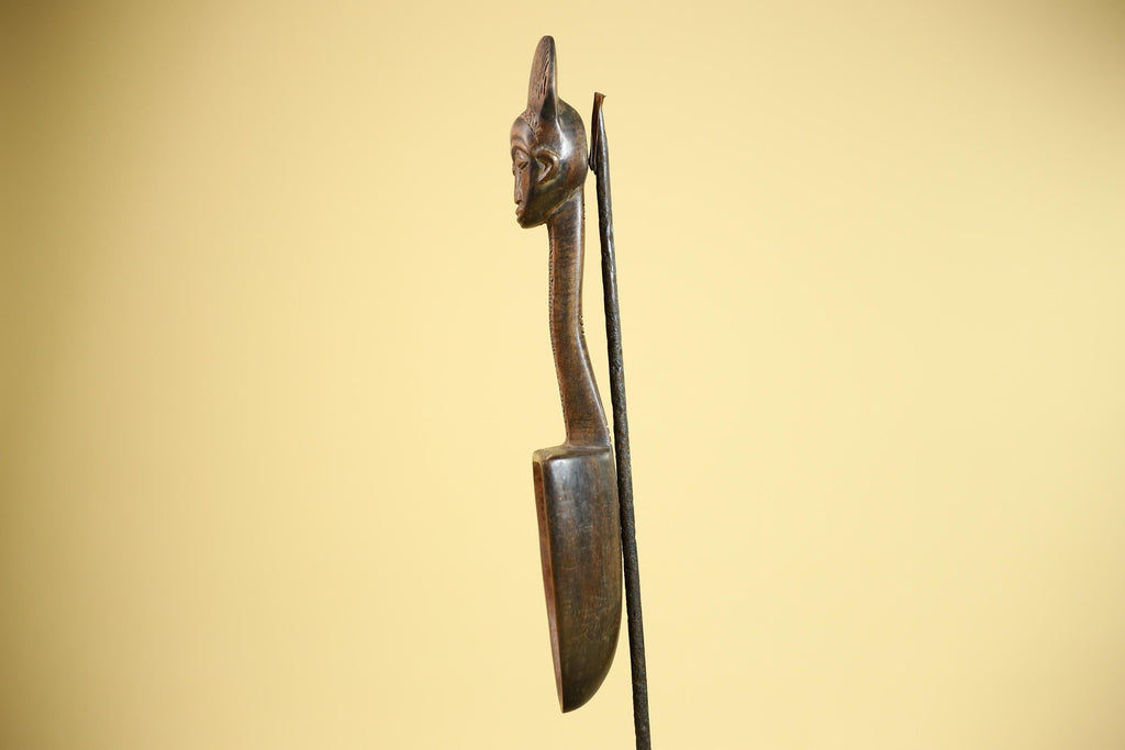Baule Ritual Spoon African Wooden Ladle Côte d’Ivoire Tribal Art Sculpture-G5877
