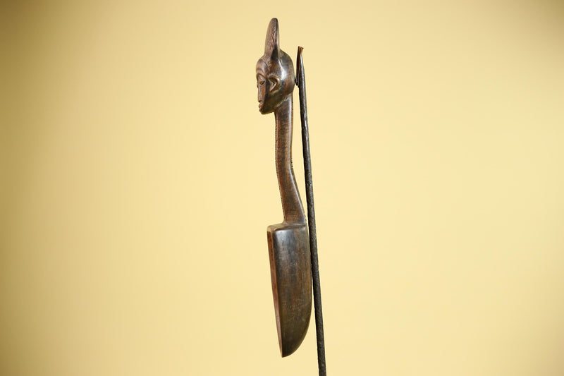 Baule Ritual Spoon African Wooden Ladle Côte d’Ivoire Tribal Art Sculpture-G5877
