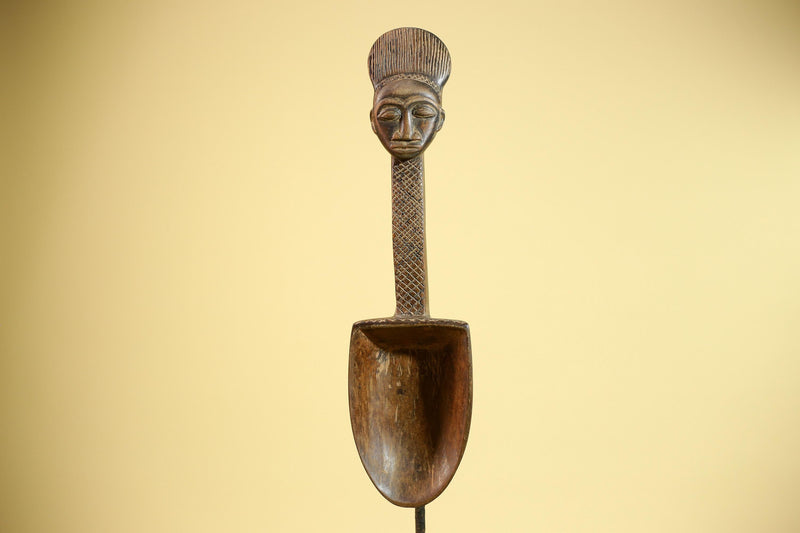 Baule Ritual Spoon African Wooden Ladle Côte d’Ivoire Tribal Art Sculpture-G5877