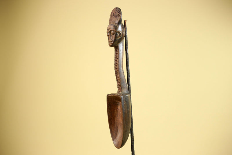 Baule Ritual Spoon African Wooden Ladle Côte d’Ivoire Tribal Art Sculpture-G5877