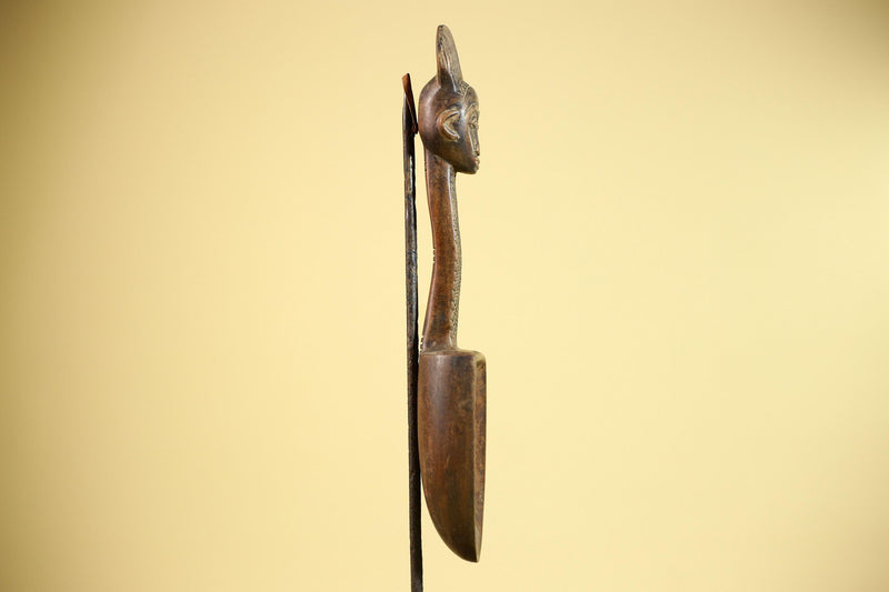 Baule Ritual Spoon African Wooden Ladle Côte d’Ivoire Tribal Art Sculpture-G5877