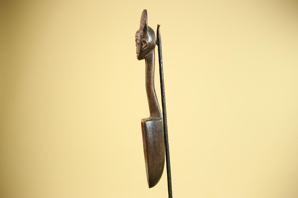 Baule Ritual Spoon African Wooden Ladle Côte d’Ivoire Tribal Art Sculpture-G5877