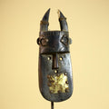 African Toma Mask Carved Wood Metal Inlay Guinea Tribal Art Wall Decor-G5881