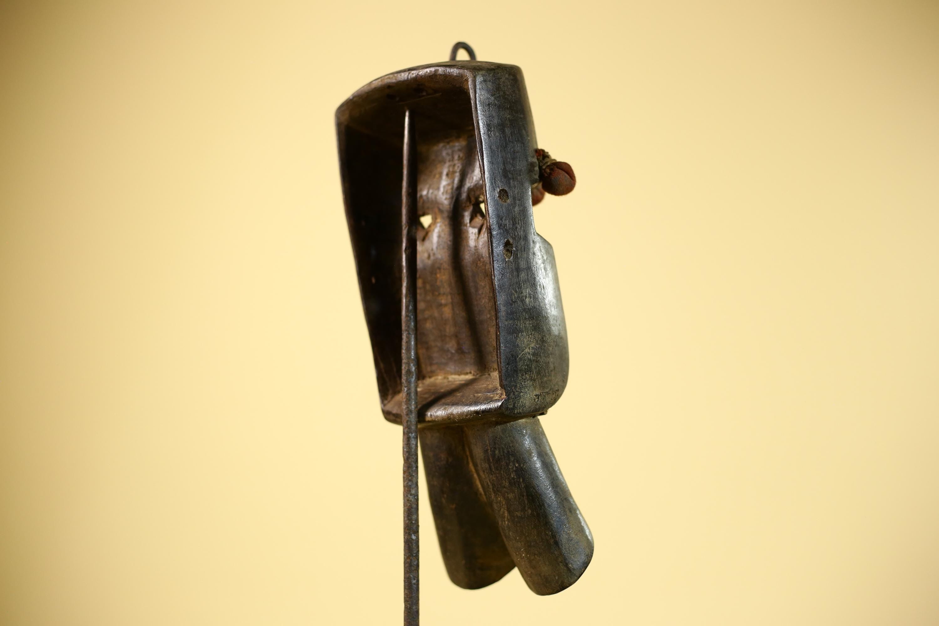 African Dan Mask Carved Wood Red Pom Adorned Côte d’Ivoire Tribal Decor Collectible Decor-G5844