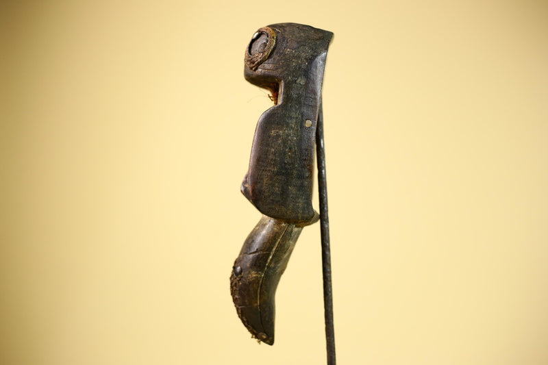 African Dan Mask Carved Wood Raffia Beak Côte d’Ivoire Tribal Art Decor-G5846