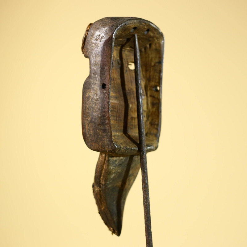 African Dan Mask Carved Wood Raffia Beak Côte d’Ivoire Tribal Art Decor-G5846