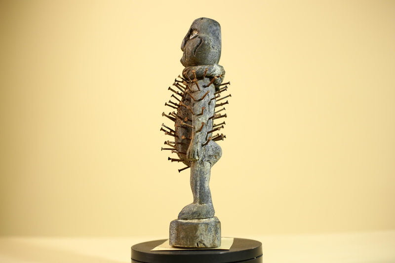 African Tribal Statue Nail Fetish Nkisi Figure Congo Ritual Art Decor-G5851