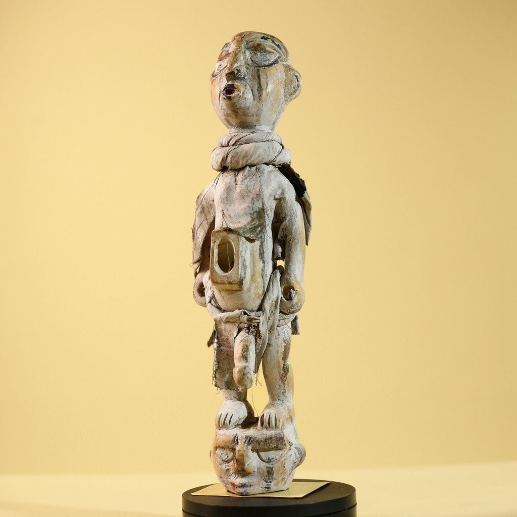 African Tribal Statue Fetish Nkisi Figure Congo Wood Ritual Art Decor-G5852