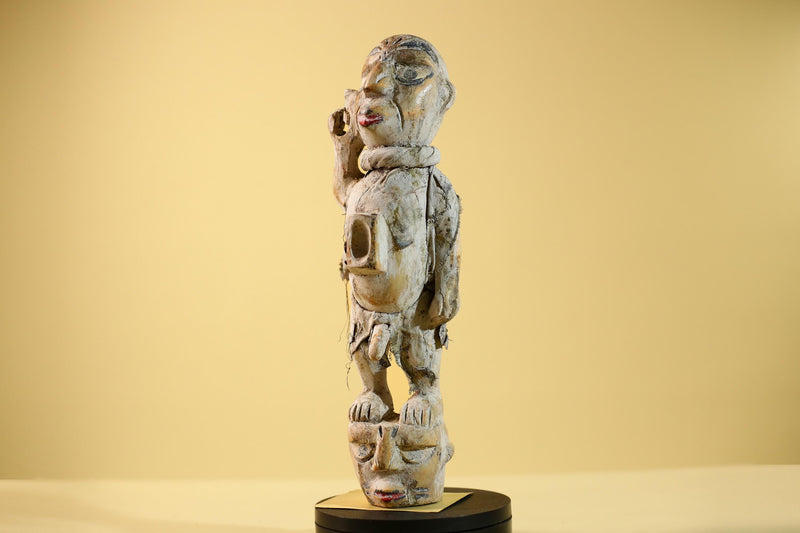 African Tribal Statue Fetish Nkisi Figure Congo Wood Ritual Art Decor-G5853