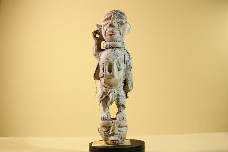 African Tribal Statue Fetish Nkisi Figure Congo Wood Ritual Art Decor-G5853