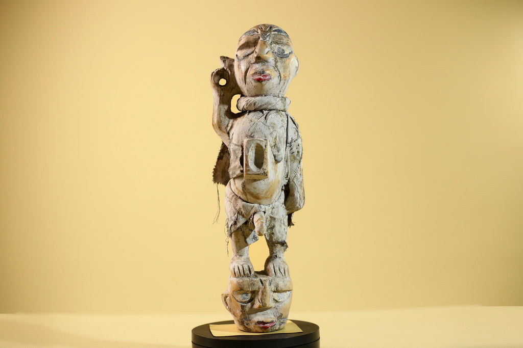African Tribal Statue Fetish Nkisi Figure Congo Wood Ritual Art Decor-G5853
