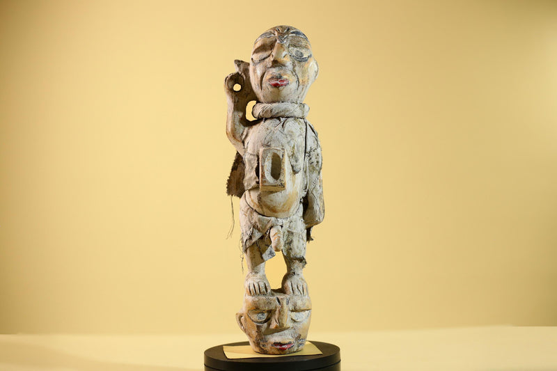 African Tribal Statue Fetish Nkisi Figure Congo Wood Ritual Art Decor-G5853
