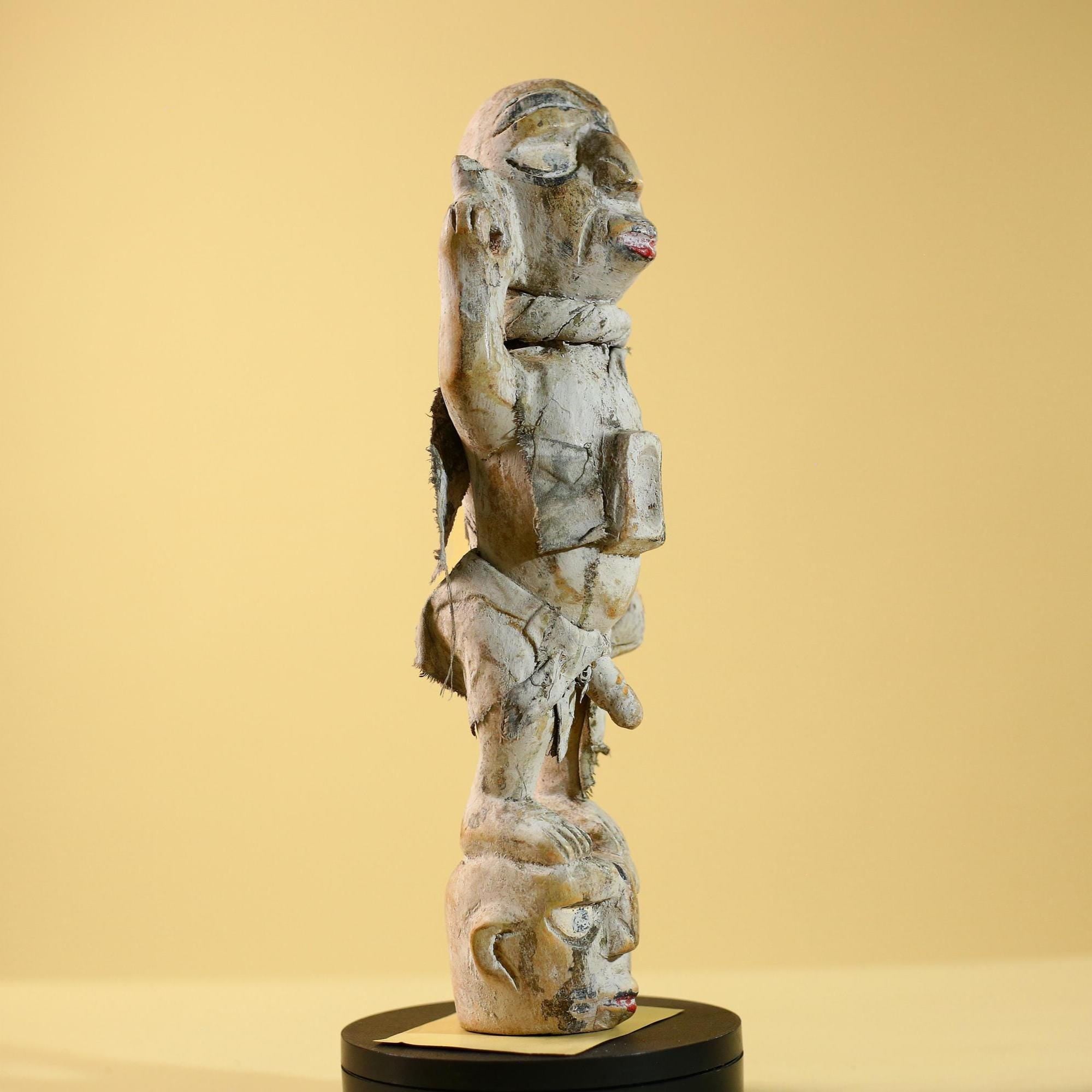 African Tribal Statue Fetish Nkisi Figure Congo Wood Ritual Art Decor-G5853
