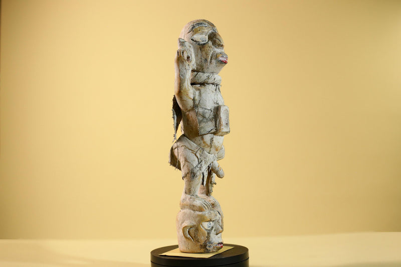 African Tribal Statue Fetish Nkisi Figure Congo Wood Ritual Art Decor-G5853