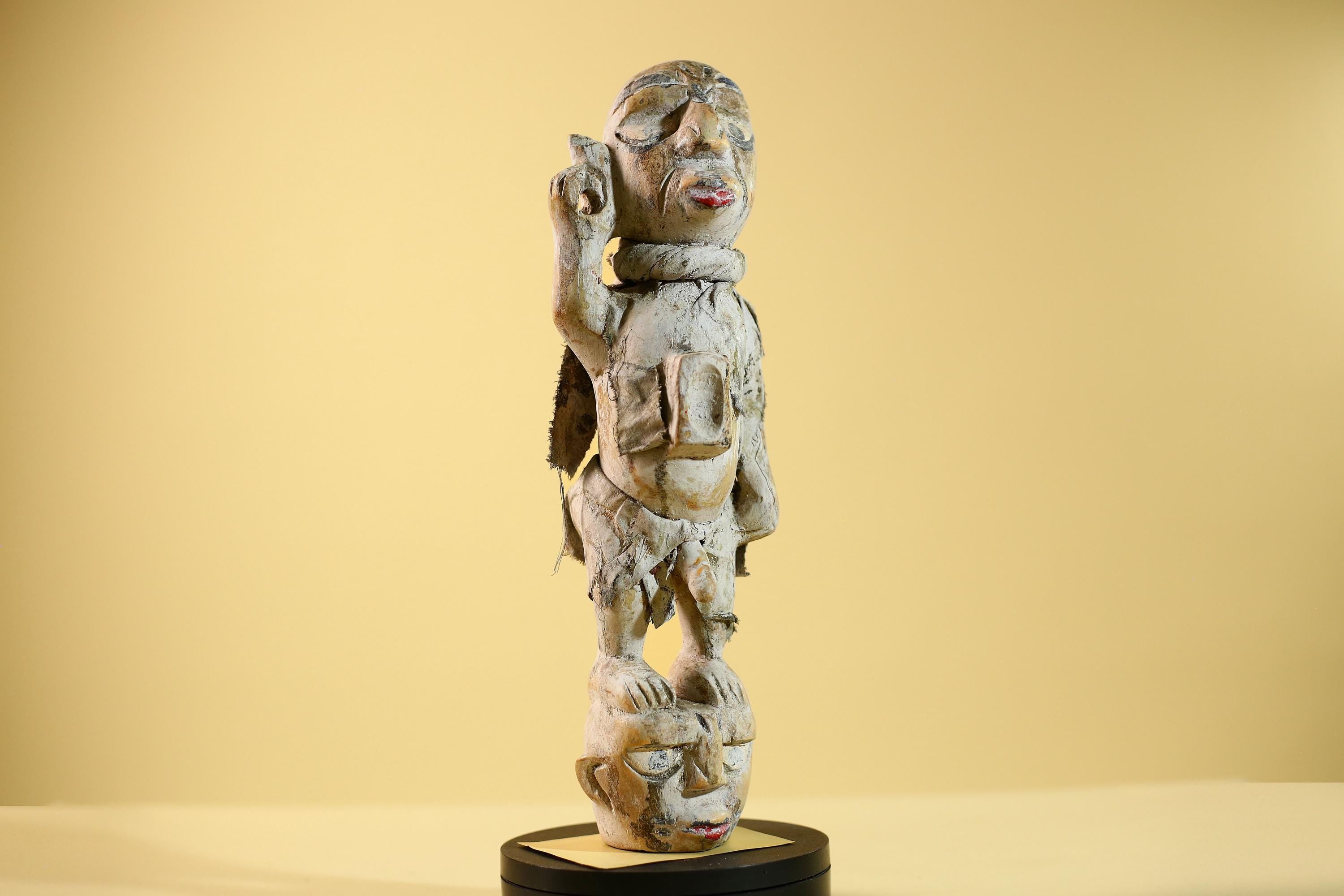 African Tribal Statue Fetish Nkisi Figure Congo Wood Ritual Art Decor-G5853