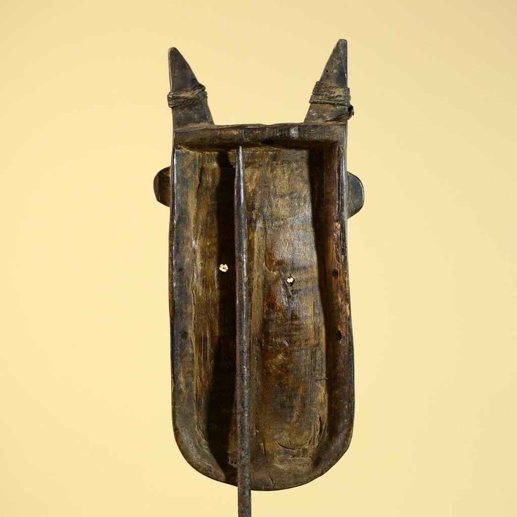 African Tribal Mask Toma Wood Metal Detail Guinea Ritual Wall Art Decor-G5856
