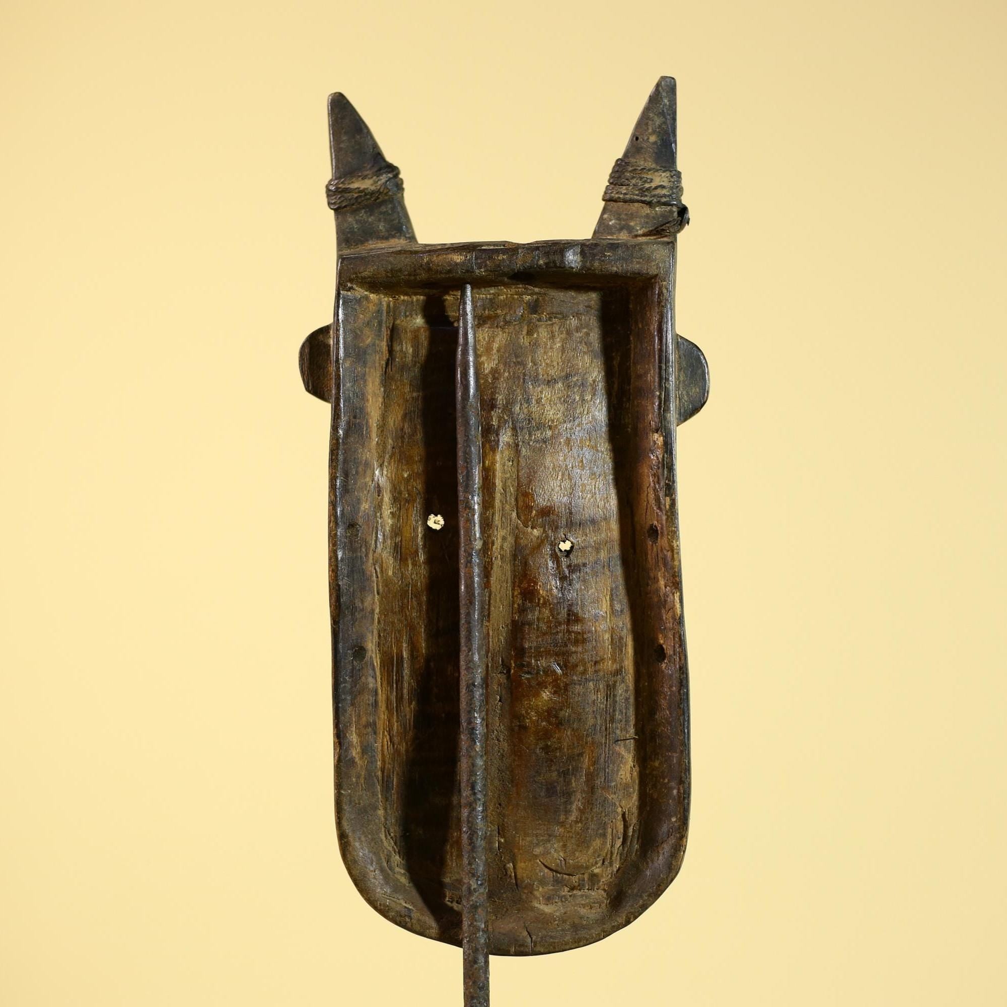 African Tribal Mask Toma Wood Metal Detail Guinea Ritual Wall Art Decor-G5856