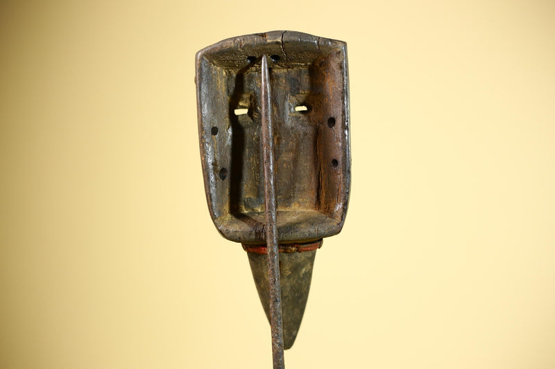 African Dan Mask Bird Beak Brass Inlay Côte d’Ivoire Tribal Wood Art-G5884