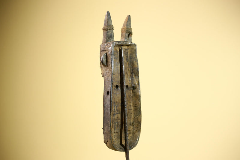 African Dan Mask Double Beak Brass Inlay Côte d’Ivoire Tribal Wood Art-G5886