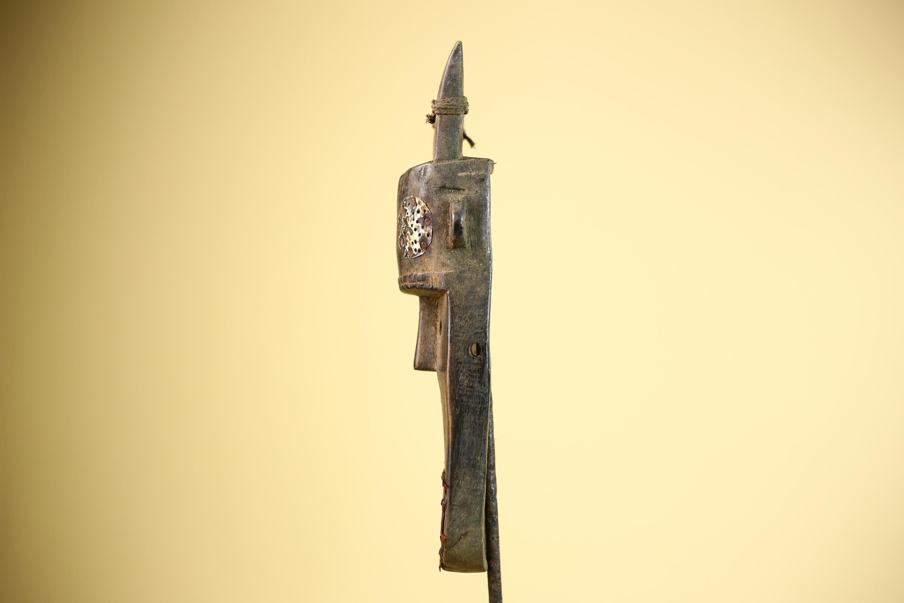 African Dan Mask Double Beak Brass Inlay Côte d’Ivoire Tribal Wood Art-G5886