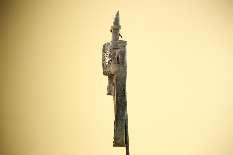 African Dan Mask Double Beak Brass Inlay Côte d’Ivoire Tribal Wood Art-G5886