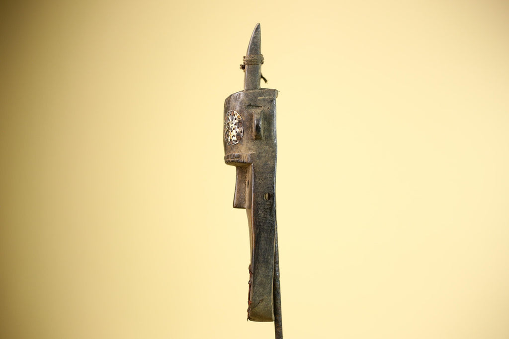 African Dan Mask Double Beak Brass Inlay Côte d’Ivoire Tribal Wood Art-G5886