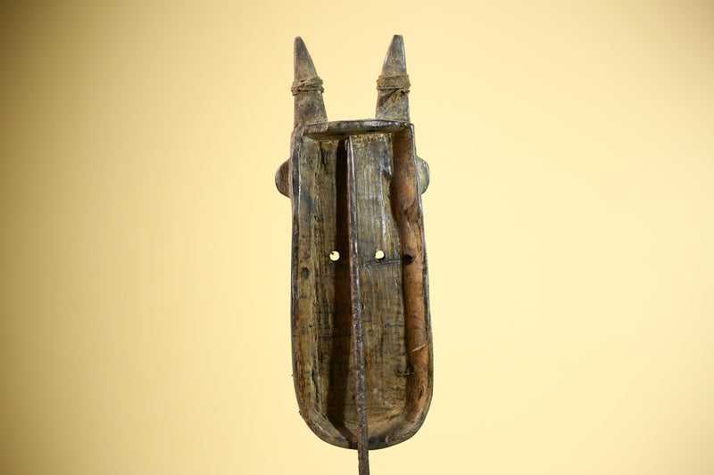 African Dan Mask Double Beak Brass Inlay Côte d’Ivoire Tribal Wood Art-G5886