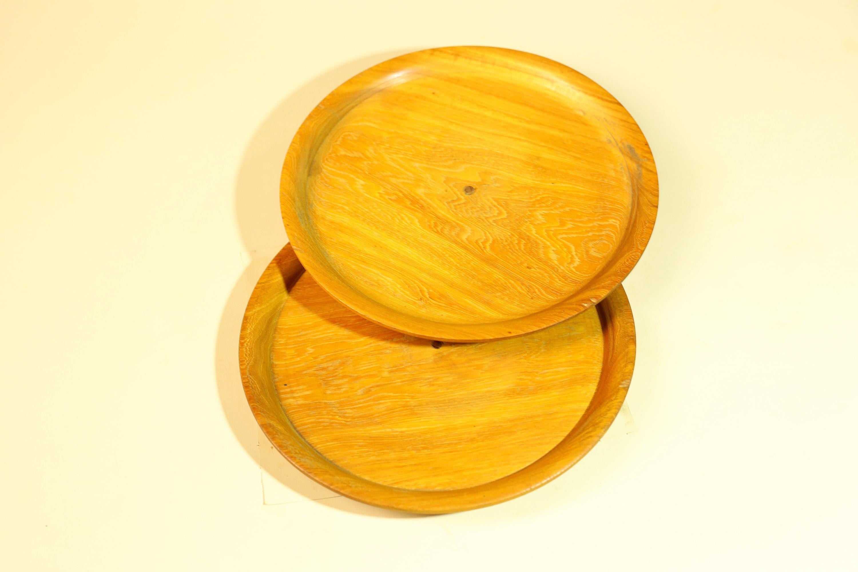 African Handcrafted Wooden Bowls and Plates Set Rustic Tribal Decor-G5907
