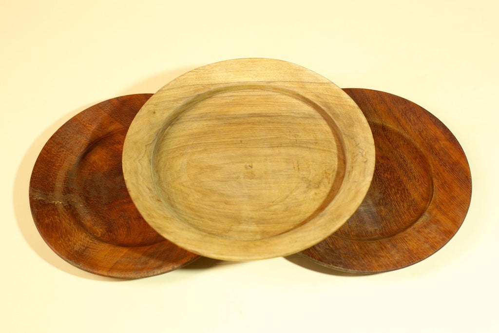 African Handcrafted Wooden Bowls and Plates Set Rustic Tribal Decor-G5908