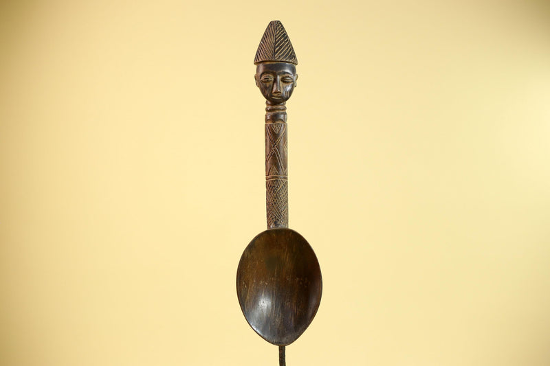 Songye Tribe African Head Sculpture: Hand-Carved Wood Congo Art-G5863