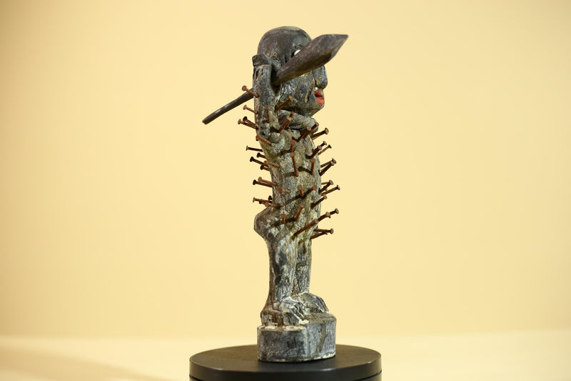 African Tribal Figure, Carved Wood Sculpture, Ritual Art, Standing, Collectible Sculpture Decor-G5866