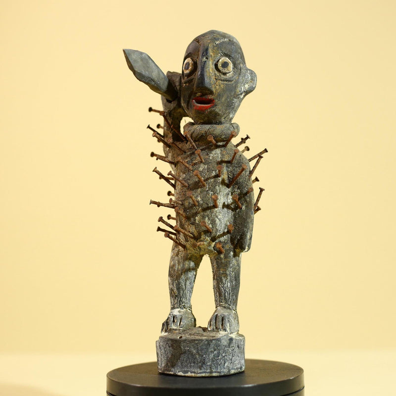 African Tribal Figure, Carved Wood Sculpture, Ritual Art, Standing, Collectible Sculpture Decor-G5866