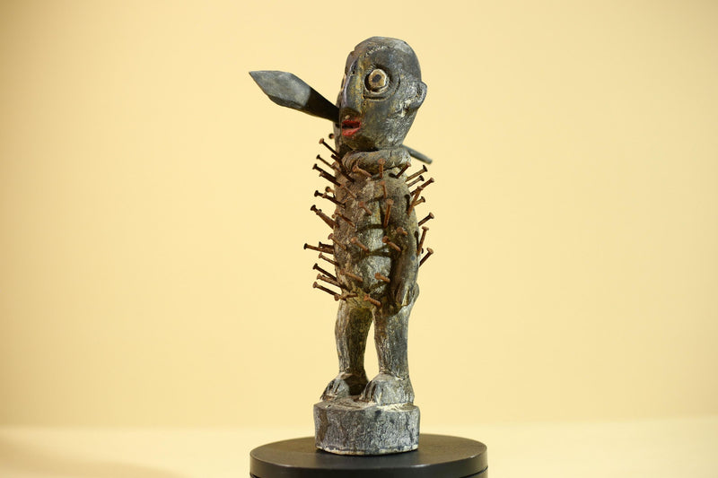 African Tribal Figure, Carved Wood Sculpture, Ritual Art, Standing, Collectible Sculpture Decor-G5866