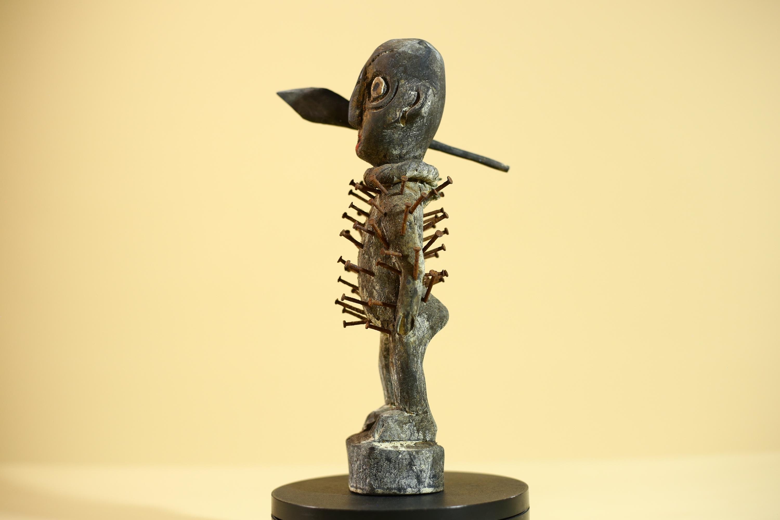 African Tribal Figure, Carved Wood Sculpture, Ritual Art, Standing, Collectible Sculpture Decor-G5866