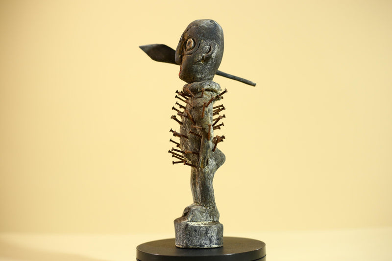 African Tribal Figure, Carved Wood Sculpture, Ritual Art, Standing, Collectible Sculpture Decor-G5866